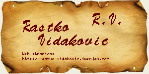 Rastko Vidaković vizit kartica